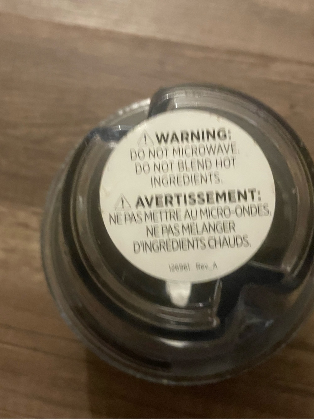 Vitamin Clear Travel Cup Lid with Safety Warning - Transparent